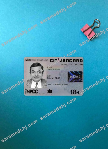 United Kingdom Pass CitizenCard (proof of age card) photolook FRONT